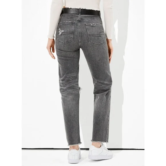 American Eagle Gray High Rise 90s Boyfriend Jeans 20L - Picture 2 of 8